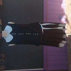 Vintage pleated dress, white Peter pan collar